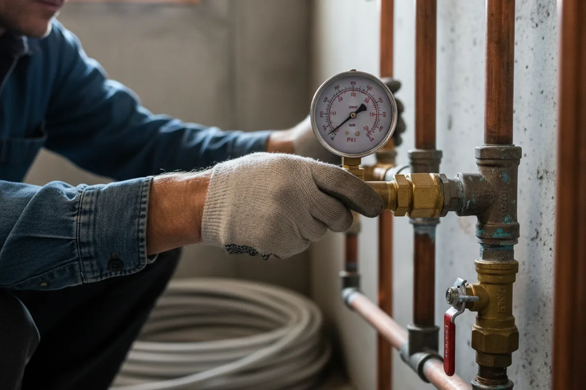 Pressure testing a repaired line during Water Line Repair in Yakima